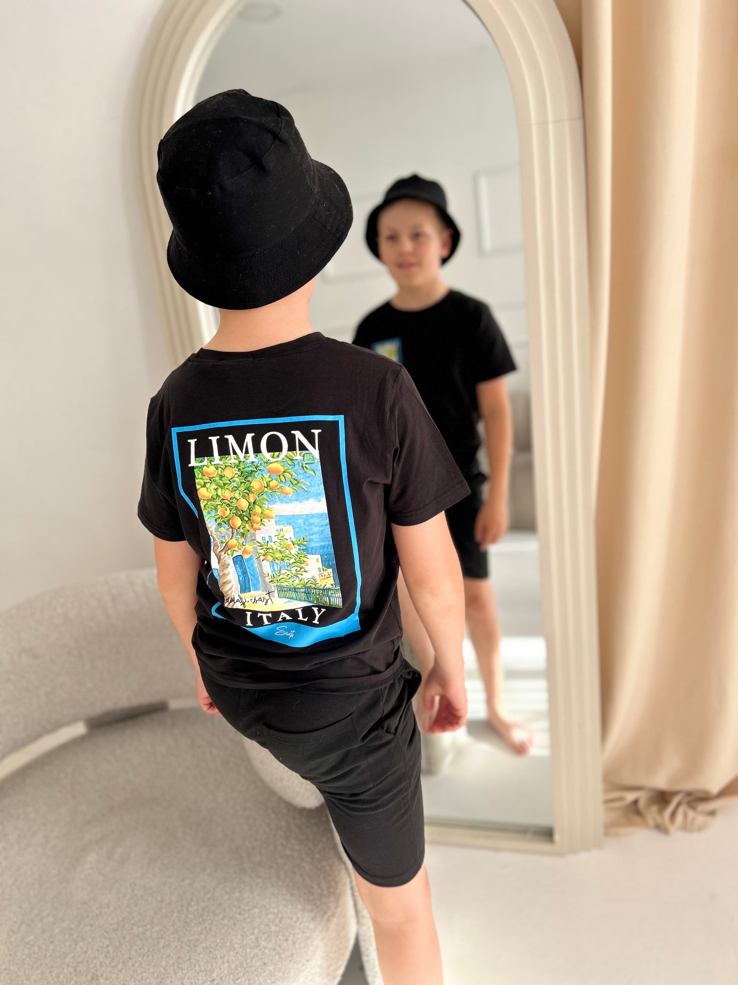 Boys Amalfi Lemon Outfit Set Black