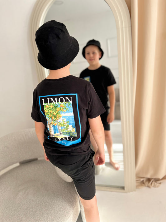 Boys Amalfi Lemon Outfit Set Black