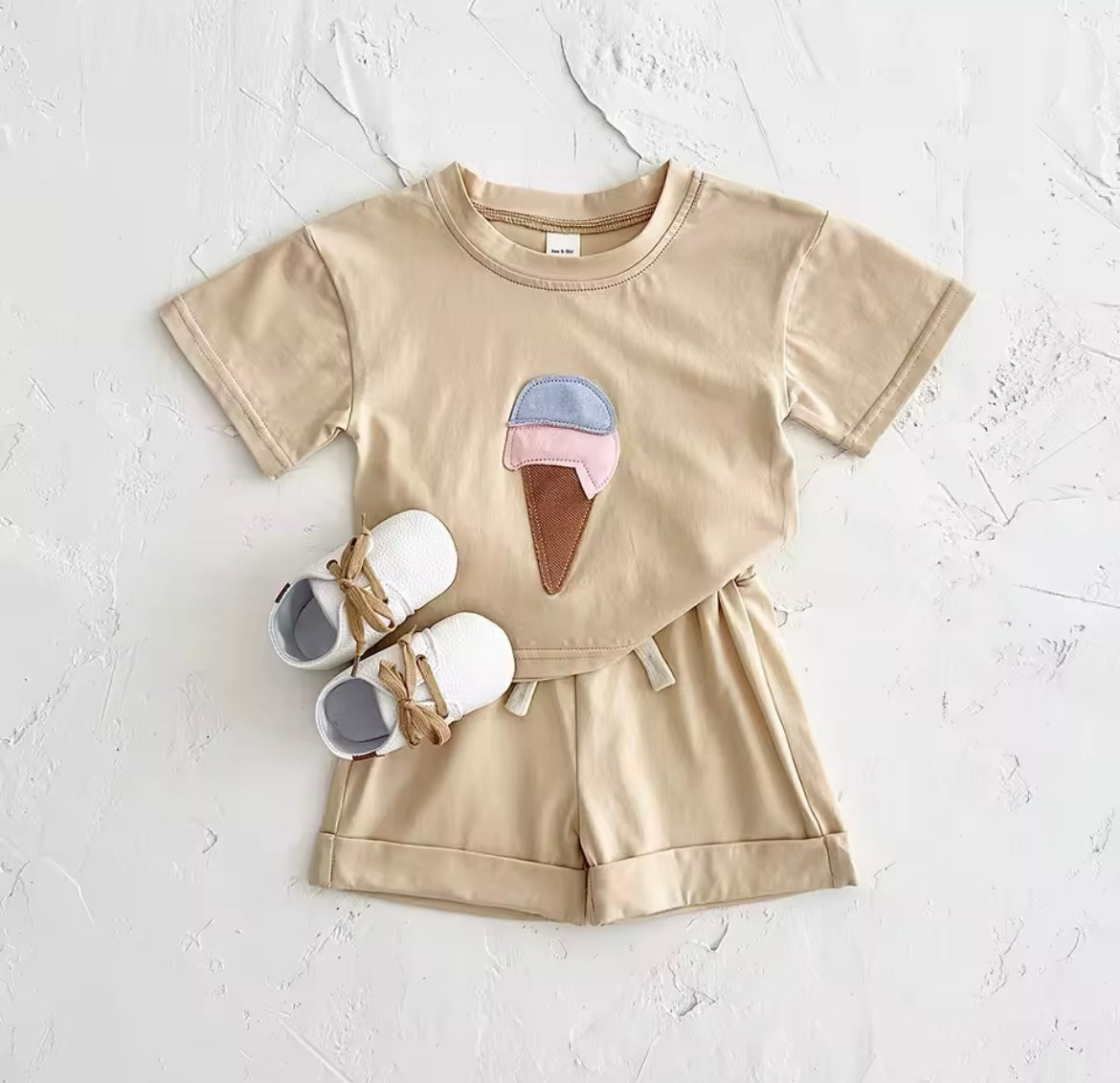 Mini Hearts Ice Cream Set-Beige