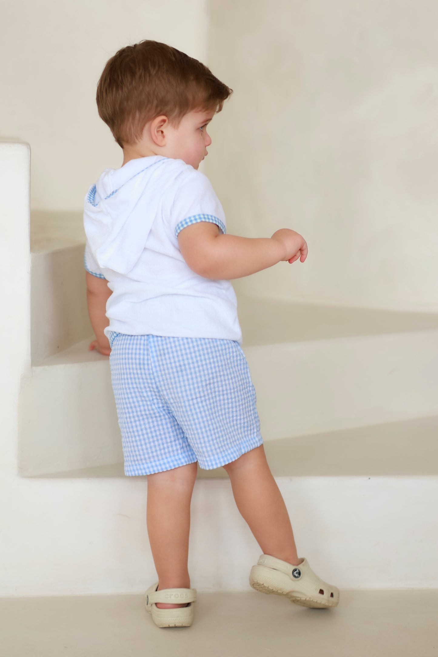 Etoile Gingham Towelling Set–Blue