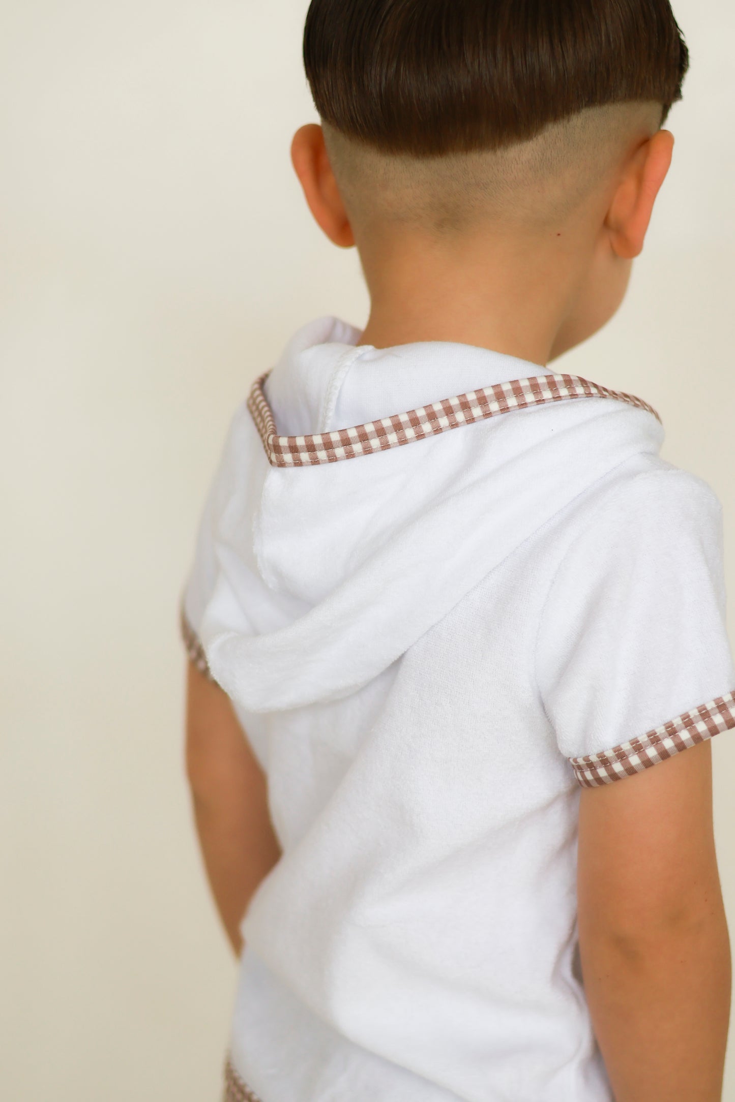 Etoile Gingham Towelling Set–Mocha